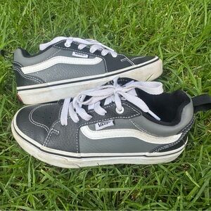 Vans Black and White Classic Sneakers with Canvas Upper